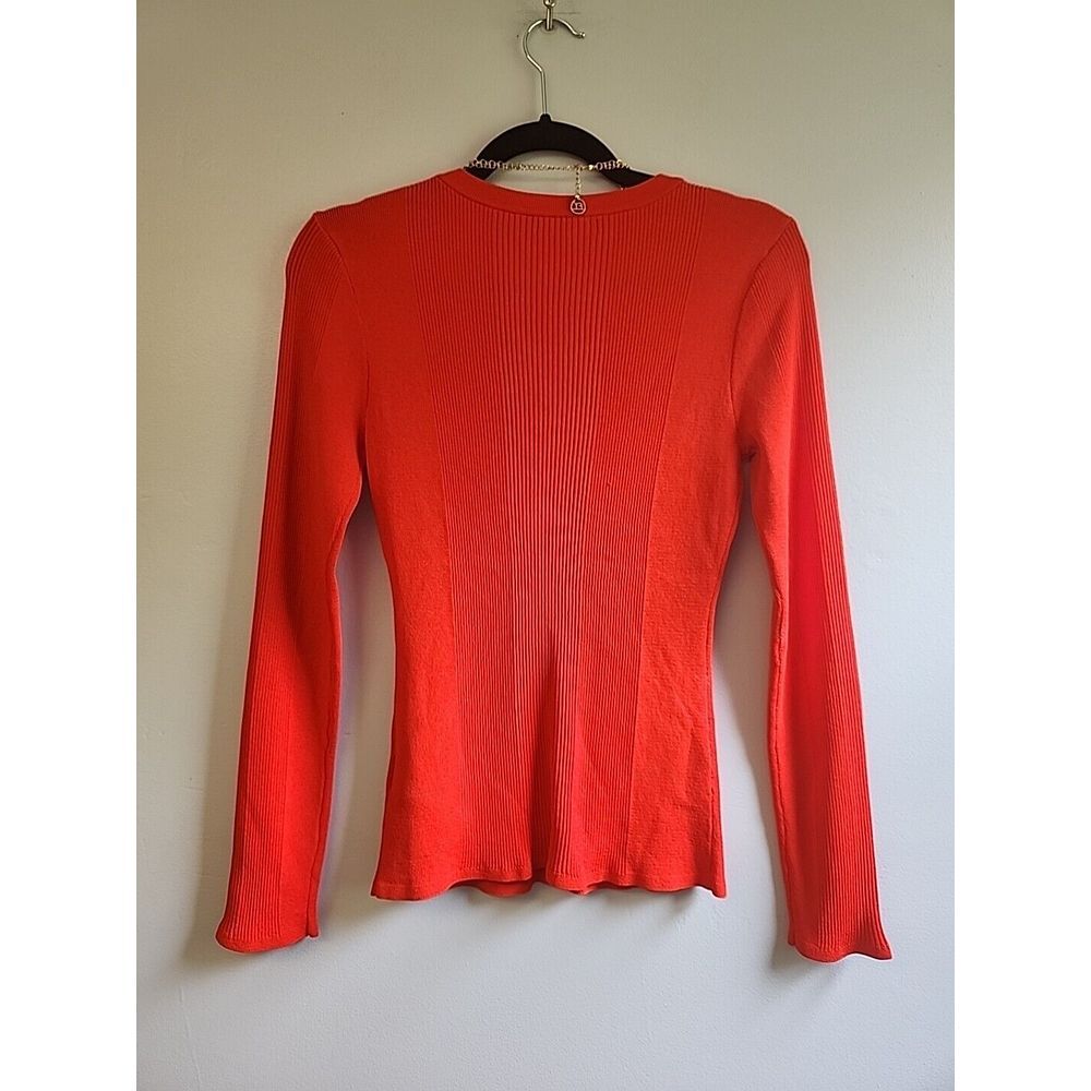 Karen Millen Womens UK L Orange Shirt Blouse W Beach Necklace - Picture 4 of 7